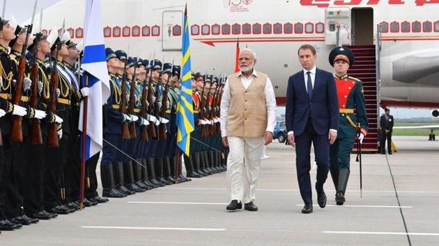 Prime Minister Narendra Modi arrived at the Vladivostok International Airport Wednesday for his two-day Russia visit. (NarendraModi/Twitter) Prime Minister Narendra Modi arrived at the Vladivostok International Airport Wednesday for his two-day Russia visit. (NarendraModi/Twitter)