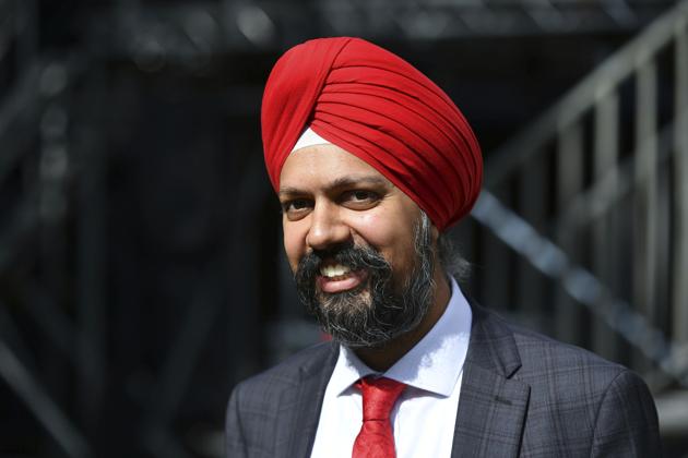 Tanmanjeet Singh Dhesi, Labour MP for Slough, speaks to the media outside the Houses of Parliament in London.(Photo: AP) Tanmanjeet Singh Dhesi, Labour MP for Slough, speaks to the media outside the Houses of Parliament in London.(Photo: AP)