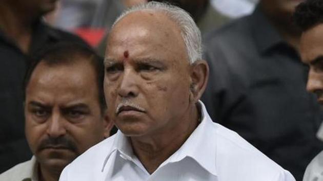 Yediyurappa told reporters that he wasn’t happy about news of Shivakumar’s arrest.(Vipin Kumar/HT PHOTO) Yediyurappa told reporters that he wasn’t happy about news of Shivakumar’s arrest.(Vipin Kumar/HT PHOTO)
