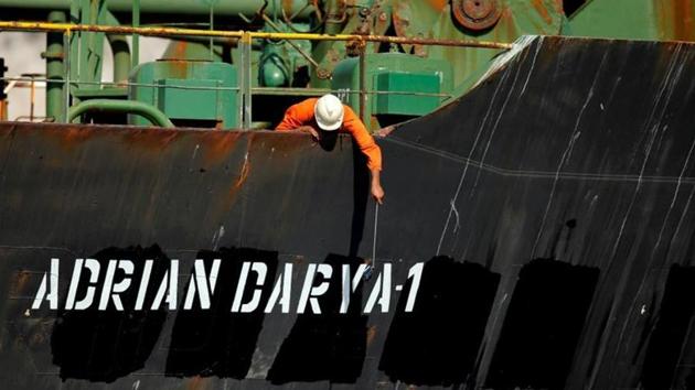 ibraltar released the ship, formerly called the Grace 1, on August 18 over US protests after receiving written assurances that the vessel would not head to countries sanctioned by the European Union. (REUTERS FILE) ibraltar released the ship, formerly called the Grace 1, on August 18 over US protests after receiving written assurances that the vessel would not head to countries sanctioned by the European Union. (REUTERS FILE)