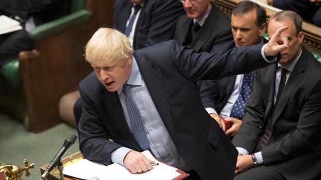 Britain's Prime Minister Boris Johnson speaks during Prime Minister's Questions session in the House of Commons in London, Britain September 4, 2019. (Handout via Reuters) Britain's Prime Minister Boris Johnson speaks during Prime Minister's Questions session in the House of Commons in London, Britain September 4, 2019. (Handout via Reuters)