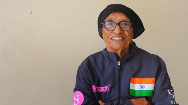 Centenarian athlete Man Kaur.(Keshav Singh/HT)