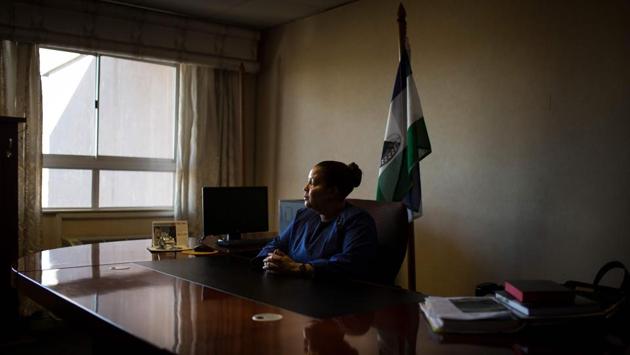 Lesotho's deputy health minister Manthabiseng Phohleli seen in her office. Phohleli said that the legalisation of cannabis presented “a huge opportunity for the country”, which boasts 300 days of sunshine per year. “It attracts investors,” she said. “So far we have around 10 businesses operating on the territory.” (Guillem Sartorio / AFP) Lesotho's deputy health minister Manthabiseng Phohleli seen in her office. Phohleli said that the legalisation of cannabis presented “a huge opportunity for the country”, which boasts 300 days of sunshine per year. “It attracts investors,” she said. “So far we have around 10 businesses operating on the territory.” (Guillem Sartorio / AFP)