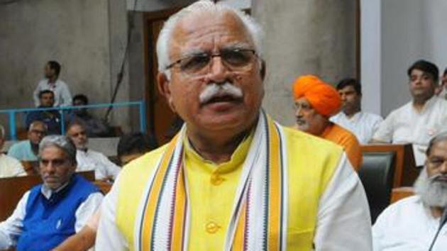 Chief Minister Manohar Lal Khattar is seeking to secure his seat in the elections to be held later this year. (HT File photo) Chief Minister Manohar Lal Khattar is seeking to secure his seat in the elections to be held later this year. (HT File photo)