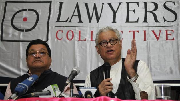 Journalist and LGBT rights activist Ashok Row Kavi and lawyer Anand Grover interact with media after Supreme Court’s verdict on section 377 of IPC, in New Delhi on December 11, 2013, In its ruling, the apex court set aside the decision of the Delhi High Court and reinstated Section 377. It left to the Parliament to “consider the desirability and propriety of deleting Section 377 IPC from the statute book or amend the same.” (Sonu Mehta / HT Archive)