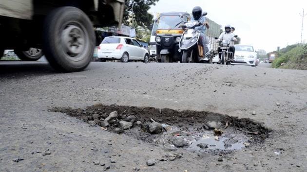 The Opposition in Goa, the Congress alleges potholes and bad roads make it difficult for motorists to follow traffic rules.(HT Photo, Representative)