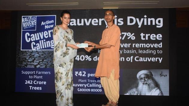 Kangana Ranaut donates money for Cauvery Calling.
