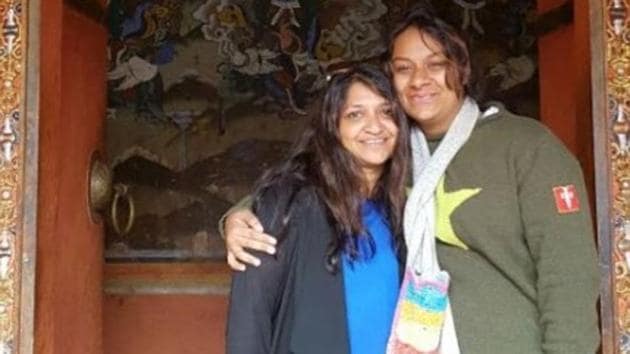 Ritu Goyal Harish (left) along with her daughter Oorja Gonepavaram.(HT PHOTO)