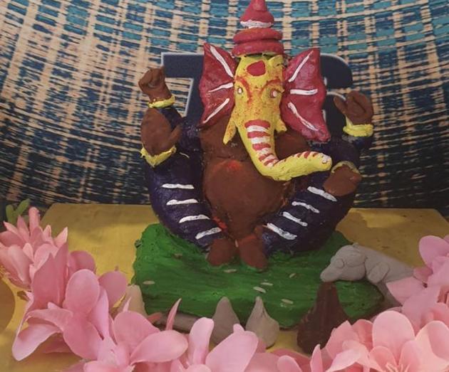 Organic clay (shadu) idol prepared by Adaah Somji (HT PHOTO) Organic clay (shadu) idol prepared by Adaah Somji (HT PHOTO)
