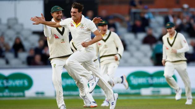 Australia's Pat Cummins celebrates taking the wicket of England's Joe Root Action.(Action Images via Reuters) Australia's Pat Cummins celebrates taking the wicket of England's Joe Root Action.(Action Images via Reuters)