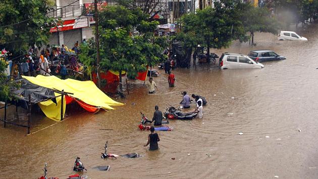 A view of the flooded road following heavy rains in Bhubaneswar on Friday. (ANi file photo) A view of the flooded road following heavy rains in Bhubaneswar on Friday. (ANi file photo)