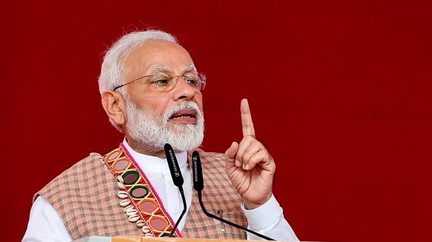 Ahead of the Maharashtra Assembly elections likely to be held in October, Prime Minister Narendra Modi inaugurated numerous projects on Saturday during his visit to Mumbai.(PTI)