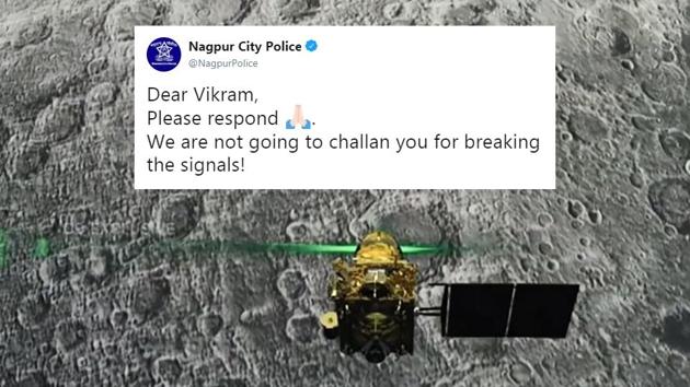 Nagpur City Police addressed a message to Vikram asking it to respond. (Twitter/@NagpurPolice) Nagpur City Police addressed a message to Vikram asking it to respond. (Twitter/@NagpurPolice)