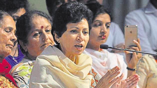 Haryana’s new Congress chief Kumari Selja has a tall order to rejuvenate a faction-ridden party ahead of the assembly elections in the state. (HT PHOTO) Haryana’s new Congress chief Kumari Selja has a tall order to rejuvenate a faction-ridden party ahead of the assembly elections in the state. (HT PHOTO)