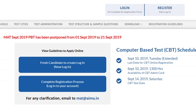 AIMA MAT September 2019 Admit Card Delayed, Download At 1 Pm For CBT At ...