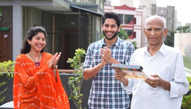 Naga Chaitanya and Sai Pallavi on the sets of their untitled film.