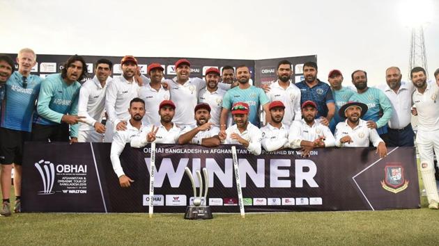 Afghanistan beat Bangladesh by 224 runs.(Afghanistan Cricket/Twitter)