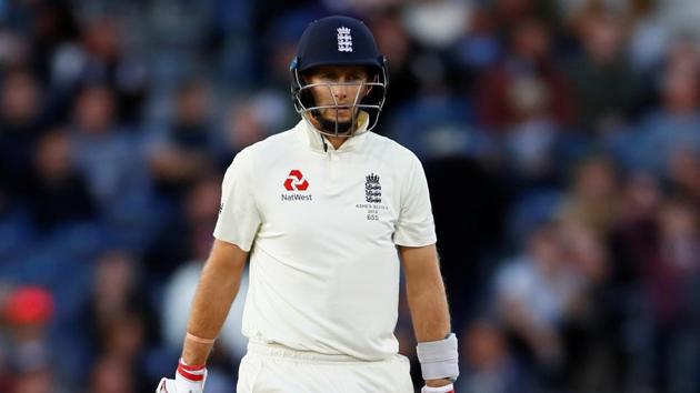 England's Joe Root walks after losing his wicket.(Action Images via Reuters)