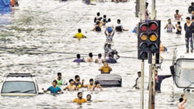 After scrutiny and spot surveys to find out the reason for waterlogging after heavy rain on September 4, Brihanmumbai Municipal Corporation (BMC) on Monday attributed it to the overflowing of Mithi river. (Kunal Patil/HT Photo) After scrutiny and spot surveys to find out the reason for waterlogging after heavy rain on September 4, Brihanmumbai Municipal Corporation (BMC) on Monday attributed it to the overflowing of Mithi river. (Kunal Patil/HT Photo)