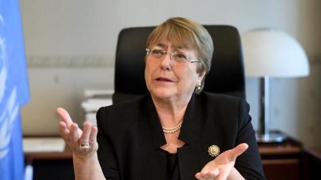 UN rights chief Michelle Bachelet cited the civil wars sparked by a warming planet and the plight of indigenous people in an Amazon ravaged by wildfires and rampant deforestation.(Reuters Photo)