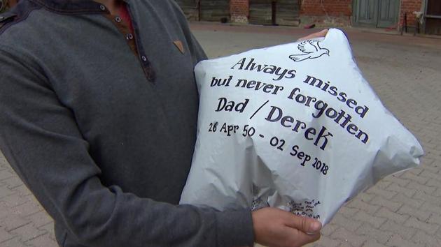 A man holds the balloon he found in Troszkowo, Poland. (Polsat TV via AP) A man holds the balloon he found in Troszkowo, Poland. (Polsat TV via AP)