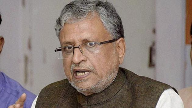 Bihar’s Deputy Chief Minister Sushil Kumar Modi reiterated that there was no question of any change in the state’s leadership.(PTI)