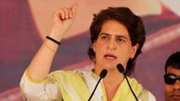 Priyanka Gandhi combats BJP on ‘Ola-Uber’ remarks.(HT File Photo)