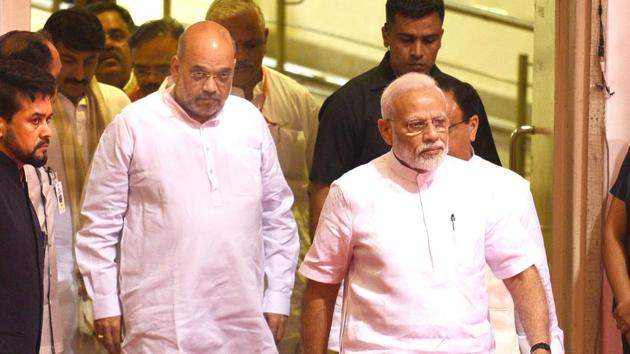 Prime Minister Narendra Modi and home minister Amit Shah in New Delhi, August 13, 2019(Arvind Yadav/HT PHOTO) Prime Minister Narendra Modi and home minister Amit Shah in New Delhi, August 13, 2019(Arvind Yadav/HT PHOTO)