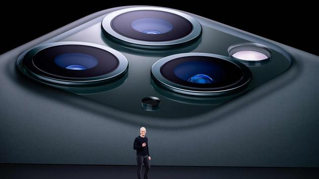 Apple CEO Tim Cook speaks on-stage during a product launch event at Apple’s headquarters in Cupertino, California. - Apple unveiled its iPhone 11 models, touting upgraded, ultrawide cameras as it updated its popular smartphone lineup and cut its entry price to $699. (Josh Edelson / AFP) Apple CEO Tim Cook speaks on-stage during a product launch event at Apple’s headquarters in Cupertino, California. - Apple unveiled its iPhone 11 models, touting upgraded, ultrawide cameras as it updated its popular smartphone lineup and cut its entry price to $699. (Josh Edelson / AFP)
