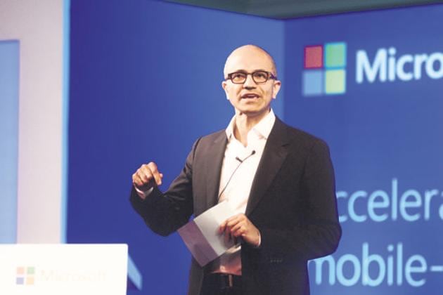 Microsoft CEO Satya Nadella. (HindustanTimes) Microsoft CEO Satya Nadella. (HindustanTimes)