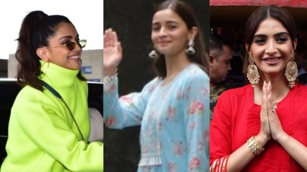 Deepika Padukone, Alia Bhatt and Sonam Kapoor spotted out and about in the city.(Varinder Chawla)