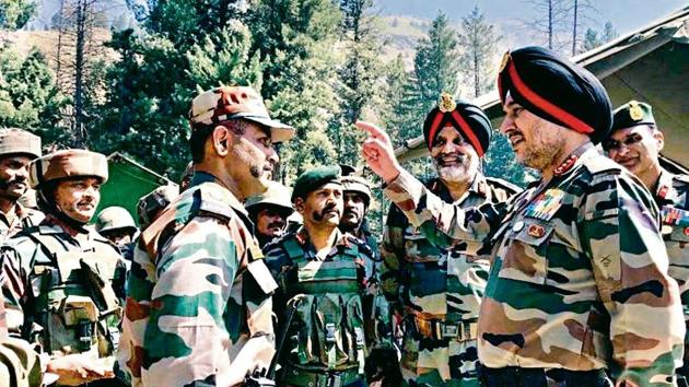 General Officer Commanding-in-Chief, Northern Command, Lt General Ranbir Singh visits north Kashmir to review the prevailing security situation in the region on Friday. The Army Commander visited the formations and units in north Kashmir deployed along the Line of Control and hinterland (ANI Photo) General Officer Commanding-in-Chief, Northern Command, Lt General Ranbir Singh visits north Kashmir to review the prevailing security situation in the region on Friday. The Army Commander visited the formations and units in north Kashmir deployed along the Line of Control and hinterland (ANI Photo)