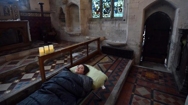 The CCT conservation charity, which looks after 354 churches in Britain, offers overnight stays in 19 of them. The churches were selected after careful consultation with volunteers and local communities, who have been “hugely supportive of the initiative”, champing manager Neil Best said. Despite still being consecrated, St Mary’s only rarely hosts services, and guests are given few restrictions, other than being asked to not annoy the neighbours. (Glyn Kirk / AFP)