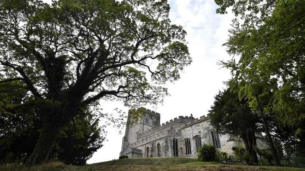 An outside view of St Mary’s Church. “Champers” pay around £50 (56 euros, $62) each to hire out St Mary’s Church in Edlesborough, 40 miles (64 kilometres) north of London, sharing the space only with the resident bats. The Churches Conservation Trust (CCT), which runs the village church, provides camp beds and sleeping bags so guests can “snuggle down in a truly ancient space”. (Glyn Kirk / AFP)