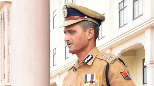 File photo of Rajasthan DGP Bhupendra Singh.(HT Photo)