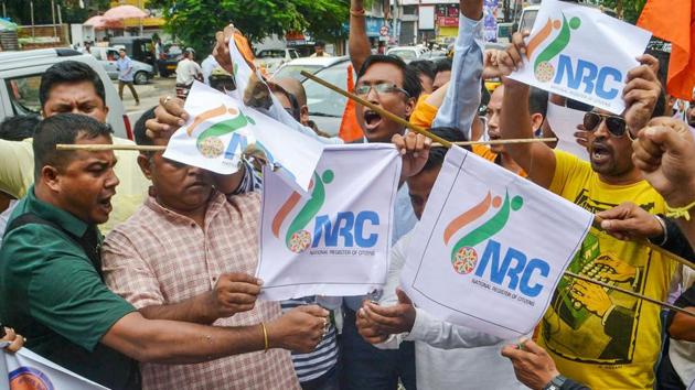 The final National Register of Citizens (NRC) identifying the status of all 3.1 crore applications, including 1.9 million exclusions, in Assam was published online on Saturday.(PTI File Photo)