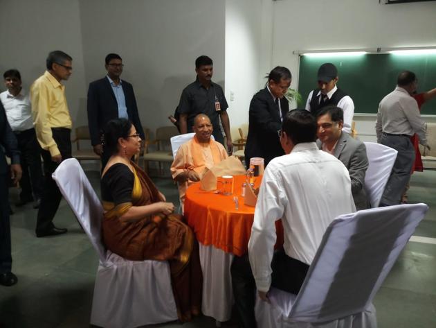 UP CM Yogi Adityanath, his ministers and bureaucrats participating in ‘Manthan’ at IIM-L on Sunday. (Dheeraj Dhawan / HT) UP CM Yogi Adityanath, his ministers and bureaucrats participating in ‘Manthan’ at IIM-L on Sunday. (Dheeraj Dhawan / HT)