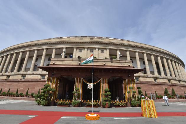 No decision has been taken on whether the Parliament House, a heritage structure, will be revamped or a new structure built(Sanjeev Verma/ Hindustan Times)