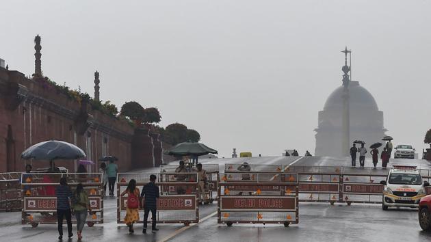 The national capital received 1.8mm rainfall till Sunday morning, bringing much-needed relief from the hot and humid conditions. (PTI) The national capital received 1.8mm rainfall till Sunday morning, bringing much-needed relief from the hot and humid conditions. (PTI)