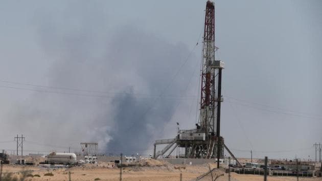 Smoke was seen following a fire at Aramco facility in the eastern city of Abqaiq, Saudi Arabia on September 14, 2019.(Reuters File Photo)