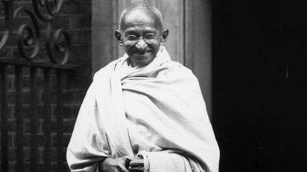 Archival photo of Mahatma Gandhi , outside 10 Downing Street, London, 3rd November, 1931.(Getty Images)