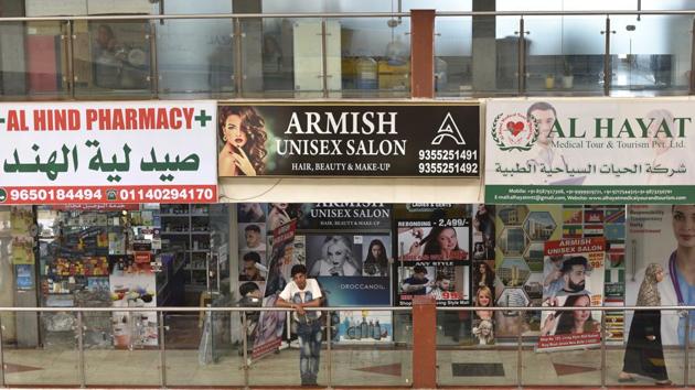 In the nearby Living Style Mall, many establishments — hairdressers, restaurants perfume shops and medical tourism companies have their signboards in Arabic. “There are about 100 hotels, guest houses and apartments here catering to medical tourists. Many people have also listed their apartments with us,” says Khan. From the hotel receptions to drivers to shop attendants, everyone seems to be able to speak a bit of Arabic. (Burhaan Kinu / HT Photo)