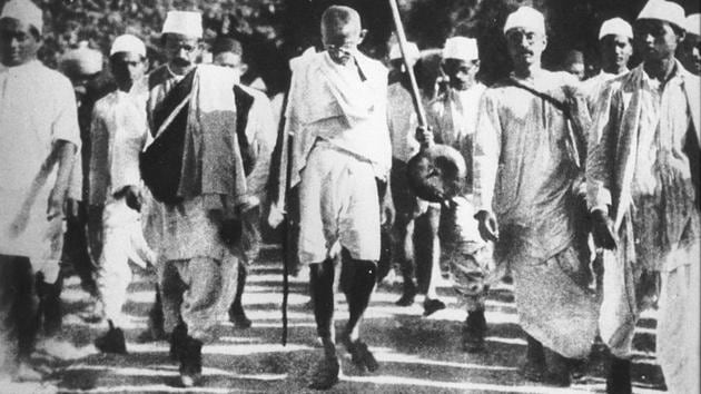 A 60-plus man, staff in hand, mounts a mass struggle on the shoulders of 80 unarmed men. He makes an arduous trek across unmapped roads to reach the sea and make salt to challenge an unfair law, all the while keeping a hostile administration in the loop about his plan of action. Mahatma Gandhi’s Dandi march has always been among the most significant protests in India’s freedom movement against the British.  (National Gandhi Museum) 