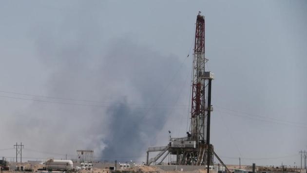 Smoke is seen following a fire at Aramco facility in the eastern city of Abqaiq, Saudi Arabia.(Reuters Photo)
