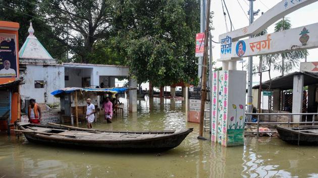 A view of buildings submerged in flood waters following heavy monsoon rainfall, at Teliyarganj area in Prayagraj, Uttar Pradesh, Sunday, Sept. 15, 2019. (PTI) A view of buildings submerged in flood waters following heavy monsoon rainfall, at Teliyarganj area in Prayagraj, Uttar Pradesh, Sunday, Sept. 15, 2019. (PTI)