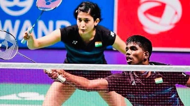 Satwiksairaj Rankireddy and Ashwini Ponnappa in action.(Twitter)