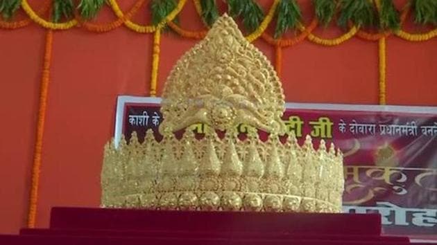 Arvind Singh made the offerings at the revered temple on Monday, a day before the Prime Minister’s birthday. (ANI Photo) Arvind Singh made the offerings at the revered temple on Monday, a day before the Prime Minister’s birthday. (ANI Photo)
