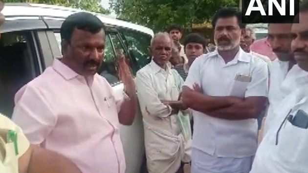 Bharatiya Janata Party lawmaker A Narayanaswamy (left) was on Monday denied entry into a village in Karnataka’s Pavagada taluk in Tumakuru district because he belongs to a community classified as Scheduled Caste. (ANI photo) Bharatiya Janata Party lawmaker A Narayanaswamy (left) was on Monday denied entry into a village in Karnataka’s Pavagada taluk in Tumakuru district because he belongs to a community classified as Scheduled Caste. (ANI photo)