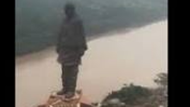 PM Modi tweeted a short 90-second video, sharing an aerial view of the Statue of Unity that is billed as the world’s tallest.(Screengrab)