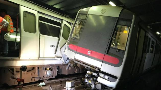 Eight people were injured in a train derailment in Hong Kong.(AP File Photo)